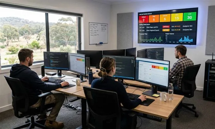 ResolvedIT NOC team working at their ops dashboard